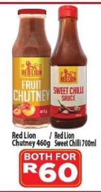 Red Lion Chutney 460g + Red Lion Sweet Chilli 700ml