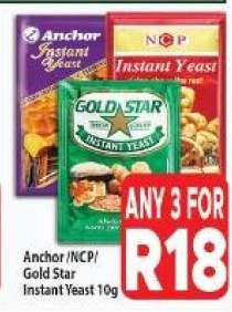 Anchor/NCP/Gold Star Instant Yeast 10g