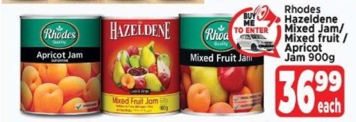 Rhodes Hazeldene Mixed Jam/Mixed fruit/Apricot Jam 900g
