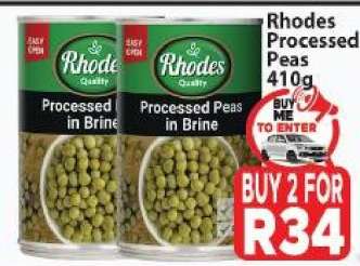 Rhodes Processed Peas 410g