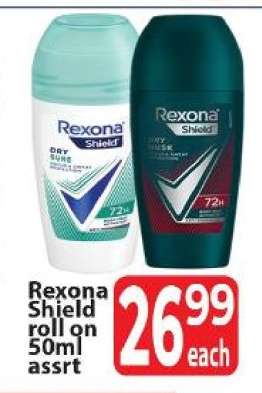 Rexona Shield roll on 50ml assrt