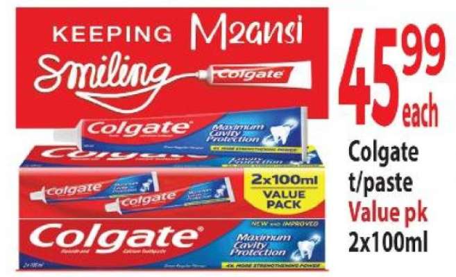 Colgate t/paste Value pk 2x100ml