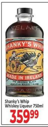 Shanky's Whip Whiskey Liqueur 750ml