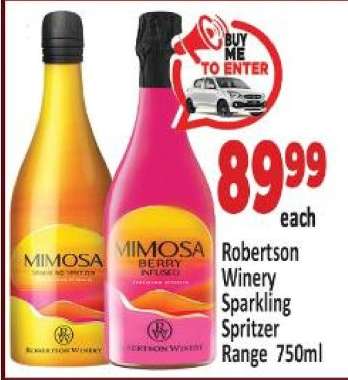 Robertson Winery Sparkling Spritzer Range 750ml