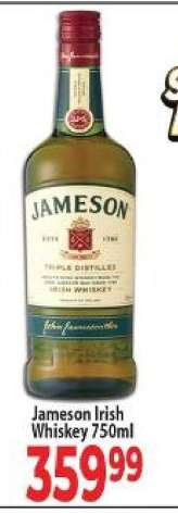 JAMESON IRISH WHISKEY 750ML
