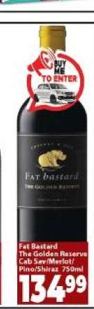 Fat Bastard The Golden Reserve Cab Sav/Merlot/Pino/Shiraz 750ml