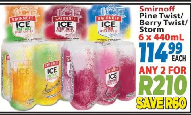Smirnoff Pine Twist/Berry Twist/Storm