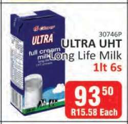ULTRA UHT Long Life Milk 1lt 6s