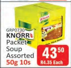 KNORR Packet Soup Assorted 50g 10s