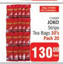 JOKO Strips Tea Bags 10's Pack 20