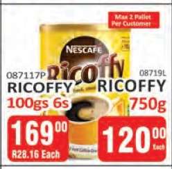 Nescafe Ricoffy 100gs 6s