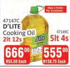 D'LITE Cooking Oil 2lt 12s
