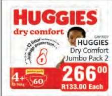 HUGGIES Dry Comfort Jumbo Pack 2