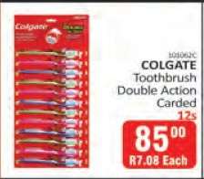 COLGATE Toothbrush Double Action Carded 12s