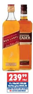Johnnie Walker Red Label Blended or Scottish Leader Whisky