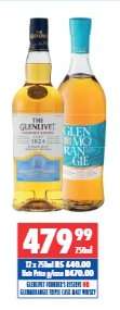 GLENLIVET FOUNDER'S RESERVE OR GLENMORANGIE SINGLE MALT WHISKY