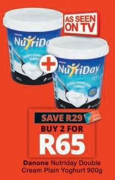 Danone Nutriday Double Cream Plain Yoghurt 900g