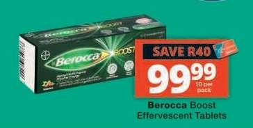 BEROCCA BOOST EFFERVESCENT TABLETS