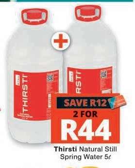 THIRSTI NATURAL STILL SPRING WATER 5ℓ