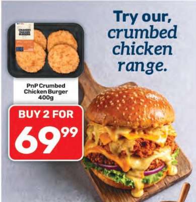 PnP Crumbed Chicken Burger 400g