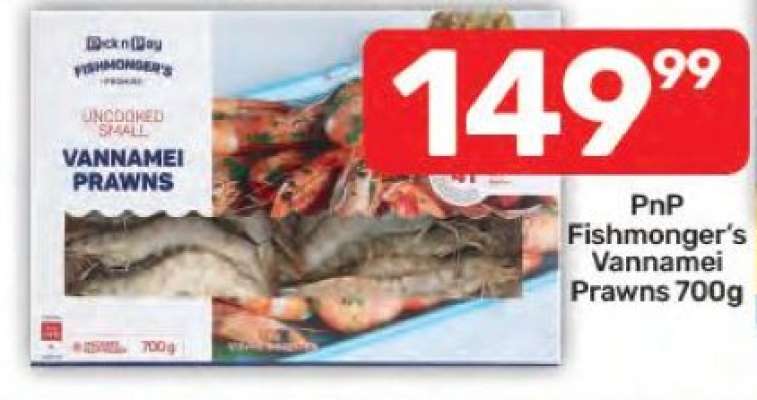 PnP Fishmonger's Vannamei Prawns 700g