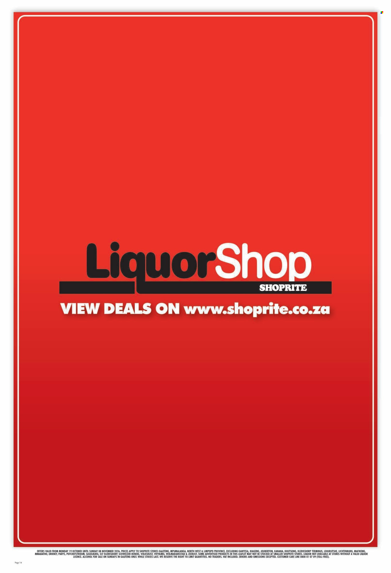 Shoprite specials - 19/10/2026 - 08/11/2026. Page 14