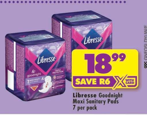 Libresse Goodnight Maxi Sanitary Pads 7 per pack