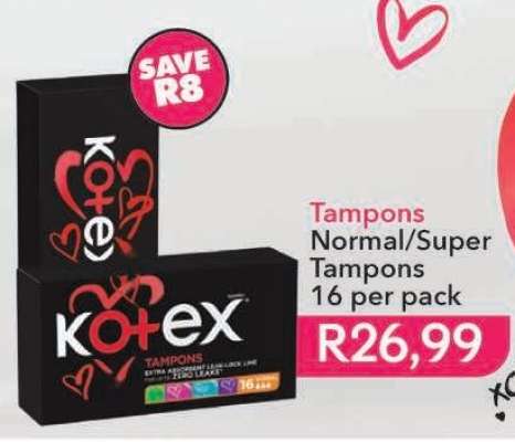 Tampons Normal/Super Tampons 16 per pack