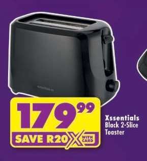 Xssentials Black 2-Slice Toaster
