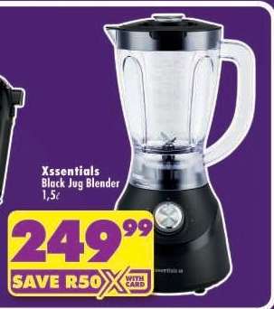 Xssentials Black Jug Blender 1,5ℓ