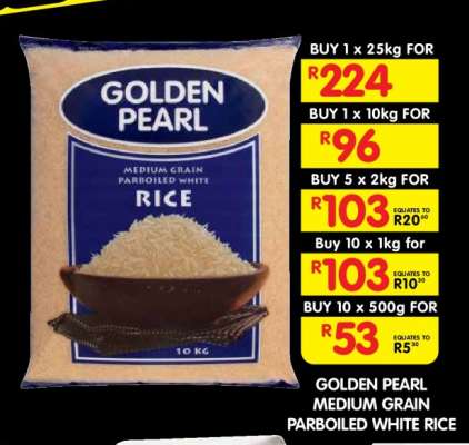 GOLDEN PEARL MEDIUM GRAIN PARBOILED WHITE RICE