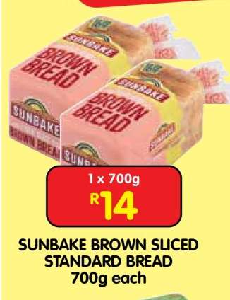 SUNBAKE BROWN SLICED STANDARD BREAD