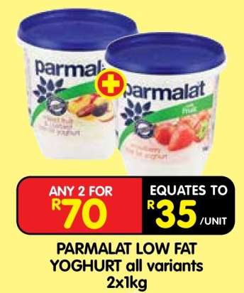 PARMALAT LOW FAT YOGHURT all variants 2x1kg