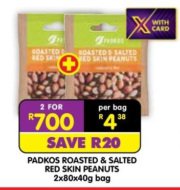 PADKOS ROASTED & SALTED RED SKIN PEANUTS