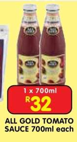 All Gold Tomato Sauce-700ml Each