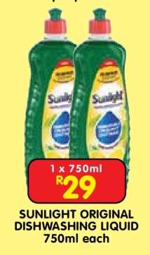 SUNLIGHT ORIGINAL DISHWASHING LIQUID 750ml each