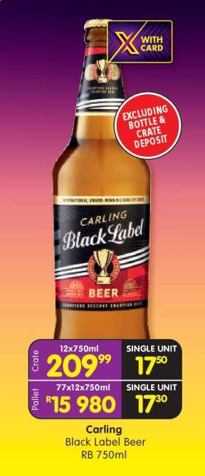 Carling Black Label Beer RB 750ml