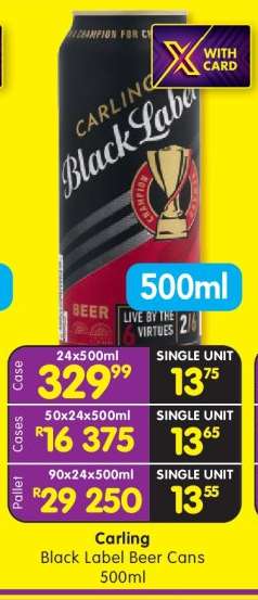 Carling Black Label Beer Cans 500ml