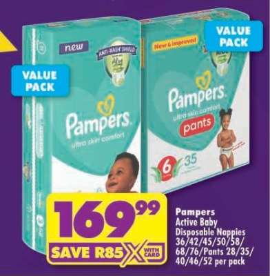 PAMPERS Active Baby Disposable Nappies