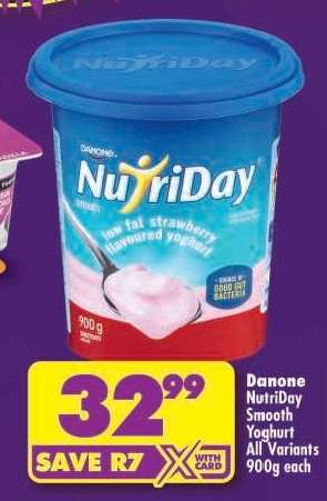 Danone NutriDay Smooth Yoghurt All Variants 900g each