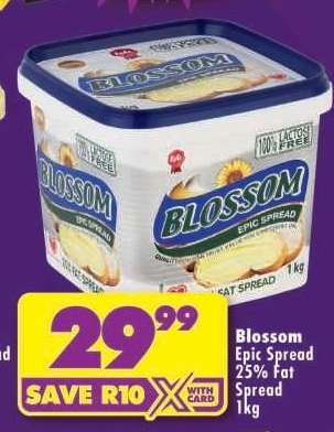 BLOSSOM EPIC SPREAD 25% FAT SPREAD 1kg