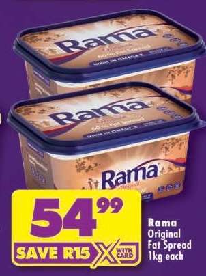 Rama Original Fat Spread 1kg each