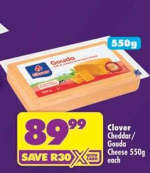 Clover Cheddar/Gouda Cheese 550g