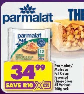 Parmalat/Melrose Full Cream Processed Cheese Slices