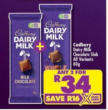Cadbury Dairy Milk Chocolate Slab All Variants 80g
