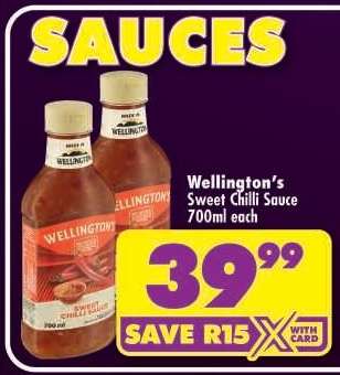 WELLINGTON'S SWEET CHILLI SAUCE 700ml