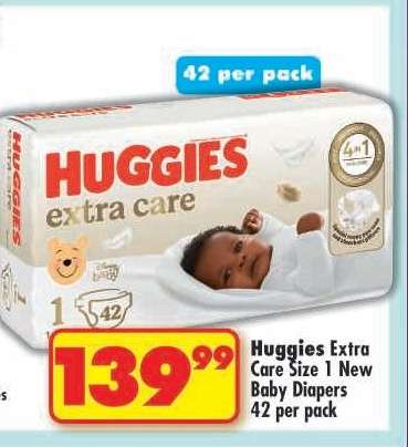 Huggies Extra Care Size 1 New Baby Diapers 42 Per Pack