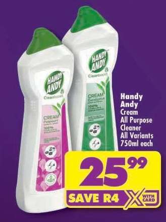 HANDY ANDY CREAM ALL PURPOSE CLEANER all variants 750ml each