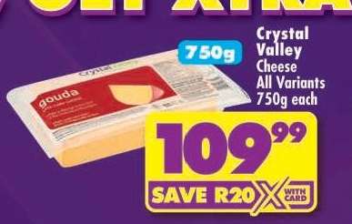 CRYSTAL VALLEY CHEESE all variants 750g each