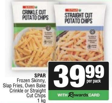 SPAR Frozen Skinny, Slap Fries, Oven Bake Crinkle or Straight Cut Chips